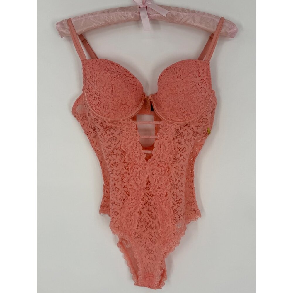 Rachel Roy Lace Underwire Push Up Bodysuit Lingerie | Baddie Romantic Coquette L